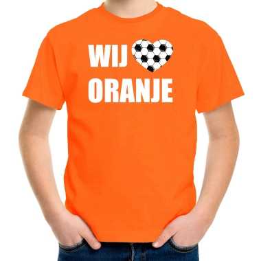 Oranje fan shirt / kleding holland wij houden van oranje ek/ wk voor kinderen