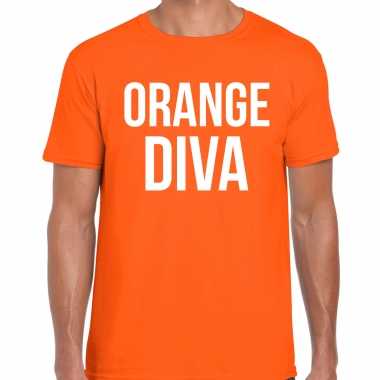 Oranje orange diva shirt - koningsdag t-shirt voor heren