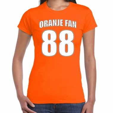 Oranje shirt / kleding oranje fan nummer 88 voor ek/ wk voor dames