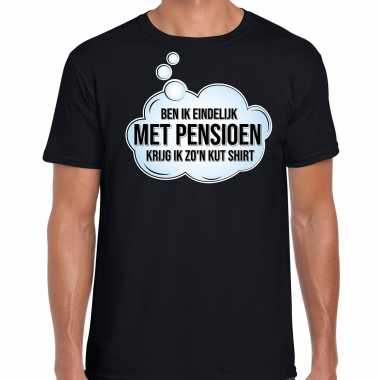 Pensioen kado shirt / kleding zwart voor heren