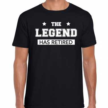 Pensioen kado shirt the legend has retired zwart voor heren