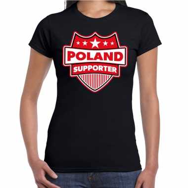 Polen / poland supporter t-shirt zwart voor dames