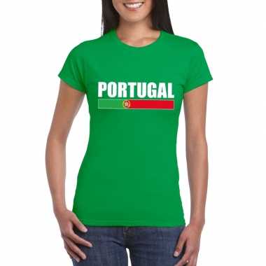 Portugese supporter t-shirt groen voor dames