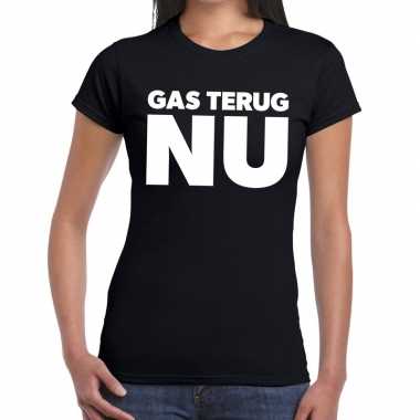 Protest t-shirt gas terug nu groningen zwart voor dames