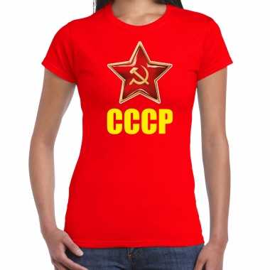 Rode sovjet-unie communistische verkleed shirt voor dames