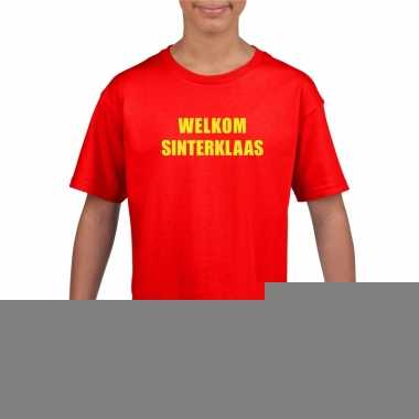 Sinterklaas t-shirt welkom sinterklaas voor kinderen rood