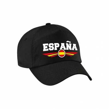 Spanje / espana landen pet / baseball cap zwart voor kinderen