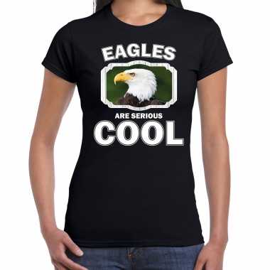 T-shirt eagles are serious cool zwart dames - zeearenden/ arend shirt
