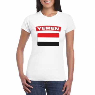 T-shirt jemenitische vlag wit dames