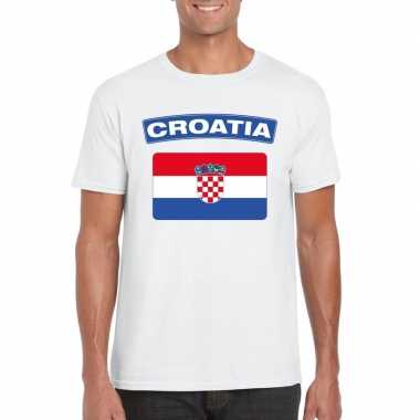 T-shirt kroatische vlag wit heren