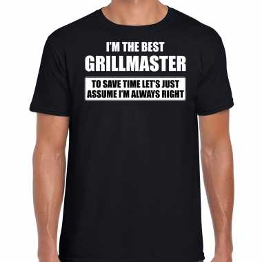 The best grillmaster - always right t-shirt cadeau barbecue chef zwart heren