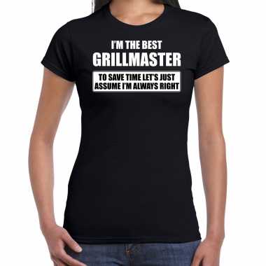 The best grillmaster - always right t-shirt cadeau barbecue kok zwart dames