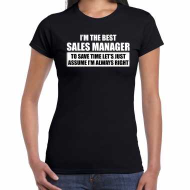 The best salesmanager t-shirt - verjaardag/feest shirt zwart voor dames