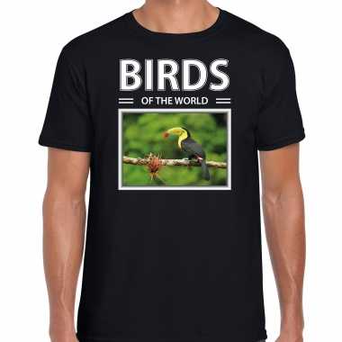 Toekan foto t-shirt zwart voor heren - birds of the world cadeau shirt toekans liefhebber