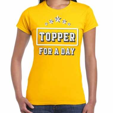 Topper for a day feest shirt topper geel voor dames