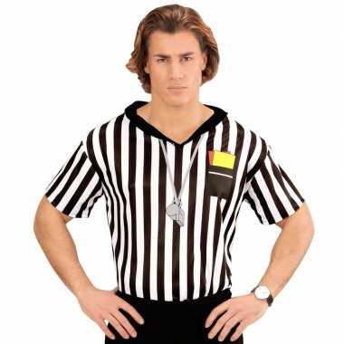 Voetbal scheidsrechter heren kostuum shirt met opdruk