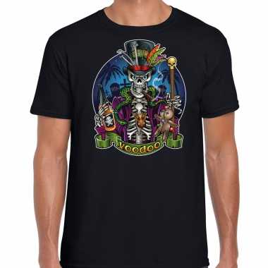 Voodoo skelet horror shirt zwart voor heren