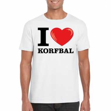 Wit i love korfbal t-shirt heren