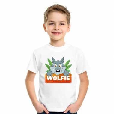Wolven dieren t-shirt wit voor kinderen