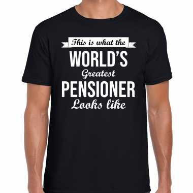 Worlds greatest pensioner t-shirt / kleding zwart heren pensioen / vut kado