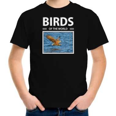 Zeearend roofvogel foto t-shirt zwart voor kinderen - birds of the world cadeau shirt roofvogel liefhebber