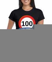 100 jaar verkeersbord t shirt zwart dames