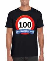 100 jaar verkeersbord t shirt zwart volwassenen