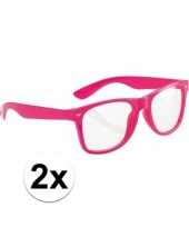 2x party bril neon roze voor volwassenen