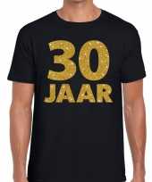 30 jaar gouden letters fun t-shirt zwart voor heren