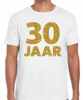 30e verjaardag cadeau t-shirt wit met goud voor heren