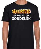 40 jaar verjaardag shirt zwart heren veertig en goddelijk cadeau t-shirt