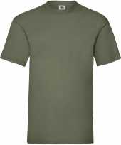 5 pack maat l olijf groene t-shirts met ronde hals 165 gr valueweight voor heren