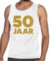 50 jaar fun tanktop mouwloos shirt wit voor heren