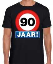 90e verjaardag stopbord shirt kleding 90 jaar zwart voor heren