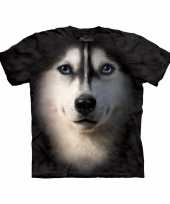 All over print kids t-shirt met siberische husky