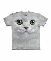 All over print kids t-shirt met witte kat