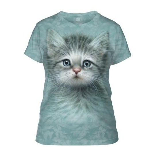 All over print t-shirt met kitten