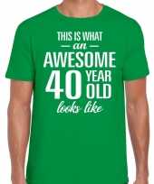 Awesome 40 year verjaardag cadeau t-shirt groen voor heren