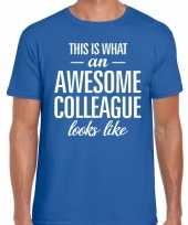 Awesome colleague fun t-shirt blauw voor heren