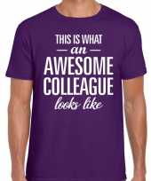 Awesome colleague fun t-shirt paars voor heren