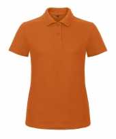 Basic polo t-shirt poloshirt oranje voor koningsdag of ek wk supporter van katoen voor dames