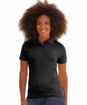 Bedrijfskleding zwart dames poloshirt katoenblend