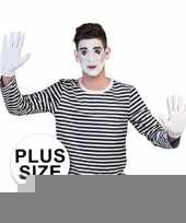 Big size mime thema shirt voor volwassenen