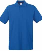 Blauw poloshirt premium van katoen voor heren