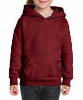 Bordeaux rode hooded meisjes sweater