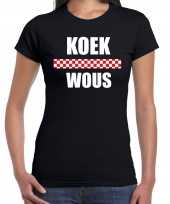 Brabants dialect-shirt koek wous met brabantse vlag zwart voor dames