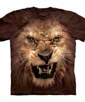 Bruin realistisch leeuwen t-shirt