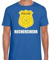 Carnaval shirt outfit politie embleem rechercheur blauw voor heren