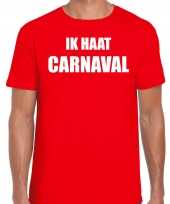 Carnaval verkleed shirt rood voor heren ik haat carnaval kostuum