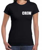Crew personeel t-shirt zwart voor dames